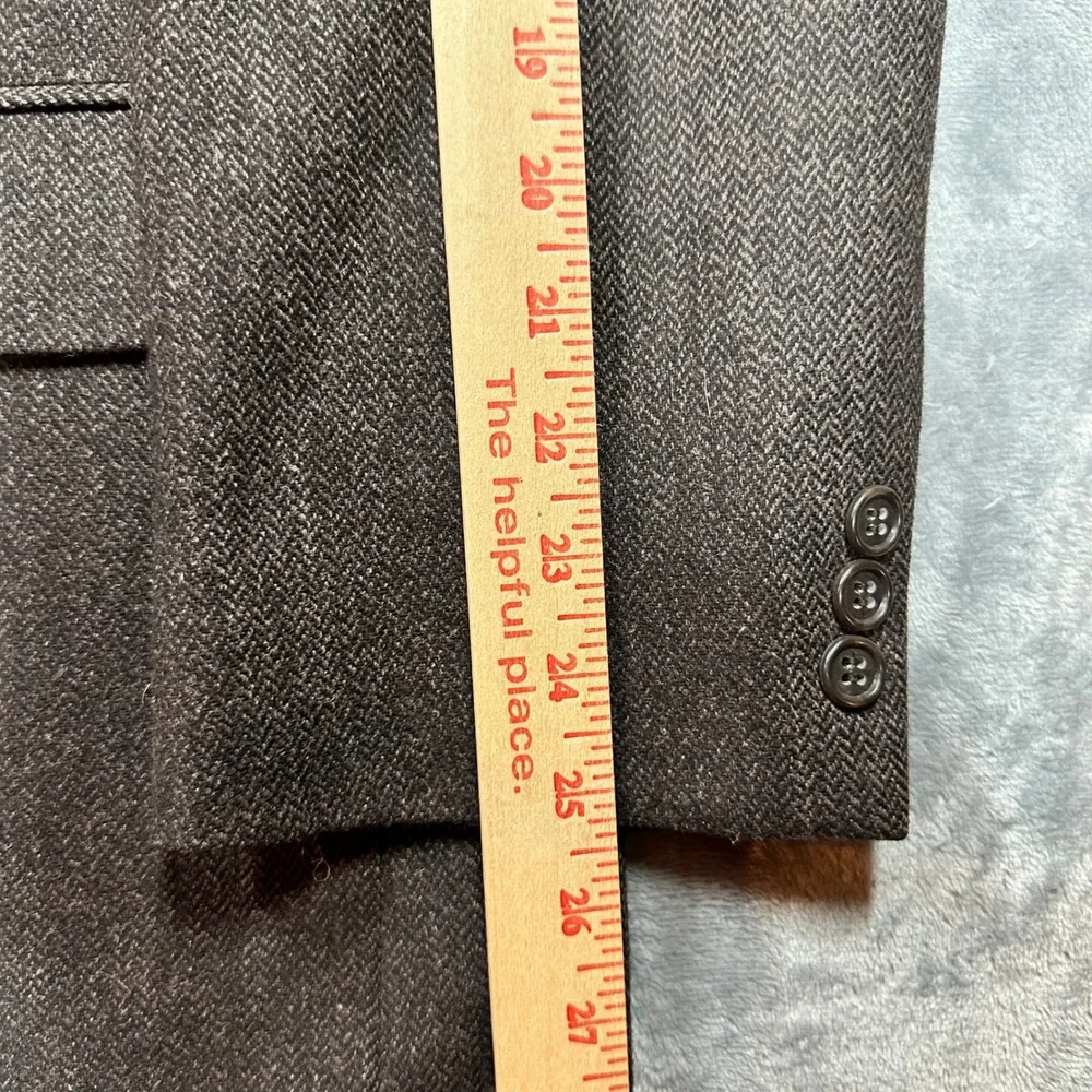 Brooks Brothers 346 Mens 43L Brown Herringbone Wool 3 Button Blazer Sport Coat
